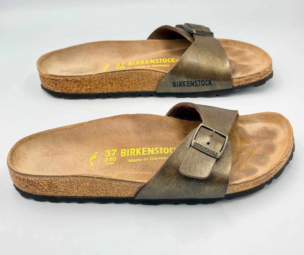 Birkenstock Unisex Madrid Metallic Bronze Leather Sandal Size EU 37 / US 6.5